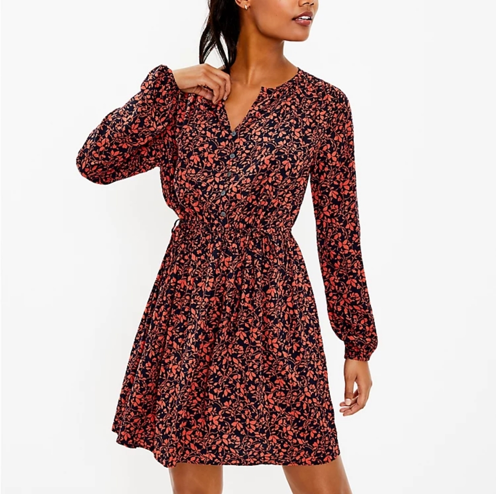 LOFT Floral Swing Dress